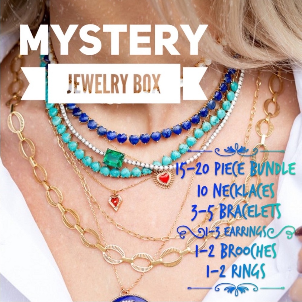 Mystery Jewelry Box, Signed Jewelry Bundle, 15-20 Piece Lot-10 Necklaces